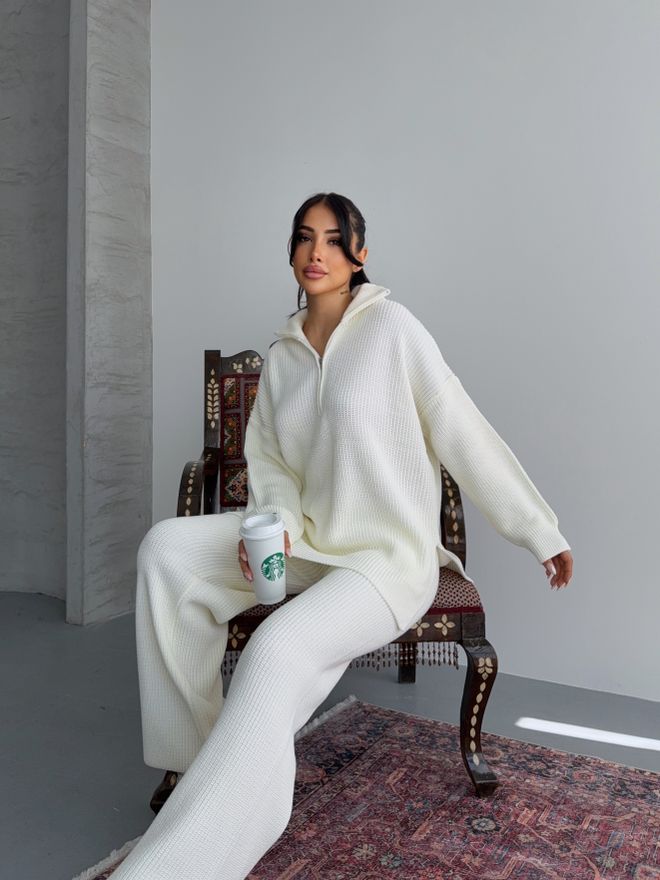 MyBee Traje Blanco Casual Oversize Con Cuello Con Capucha Ropa al por mayor 1