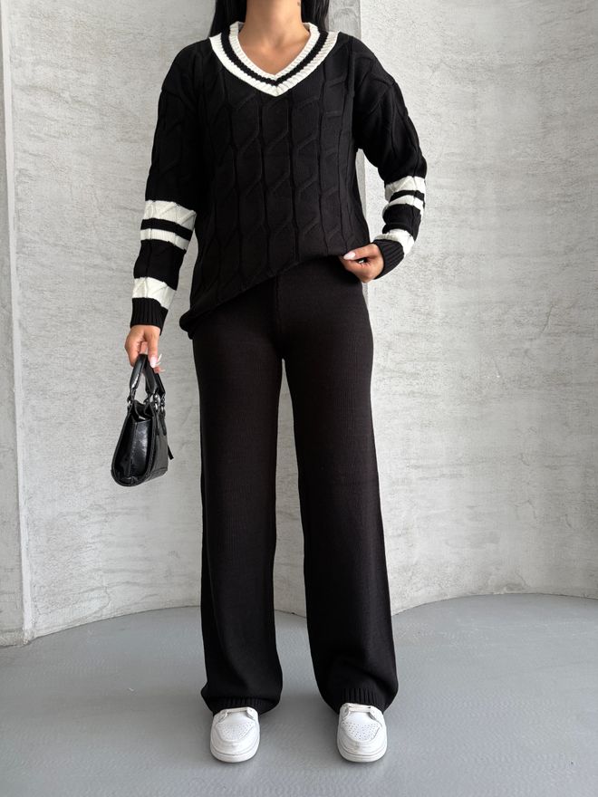 MyBee Costume Noir Décontracté Sport Élégant Vêtements en gros Lounge