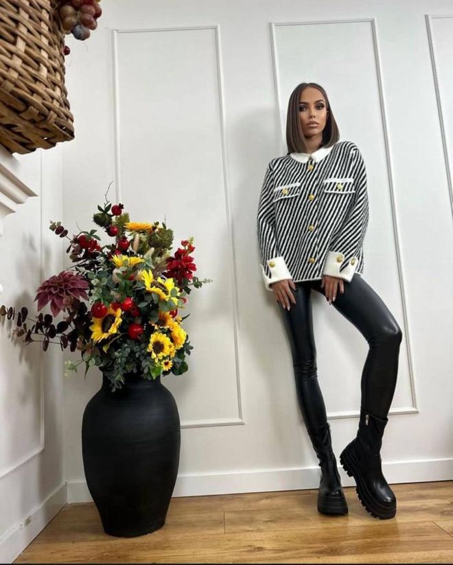 MyBee Geacă Shacket Neagră Cu Dungi Îmbrăcăminte cu ridicata 1