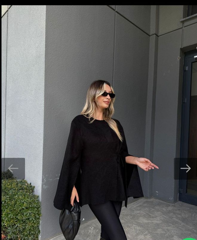 MyBee Cardigan Nero Casual Modesto Elegante Abbigliamento all'ingrosso Modesto