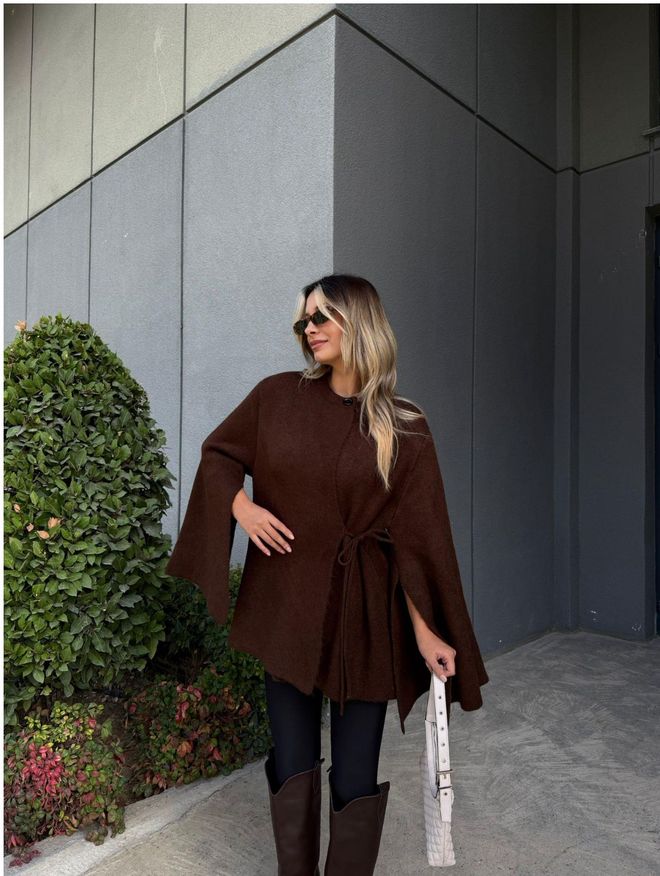 MyBee Браон Неформалан Елегантан Скроман Кардиган Велепродаја одеће скроман