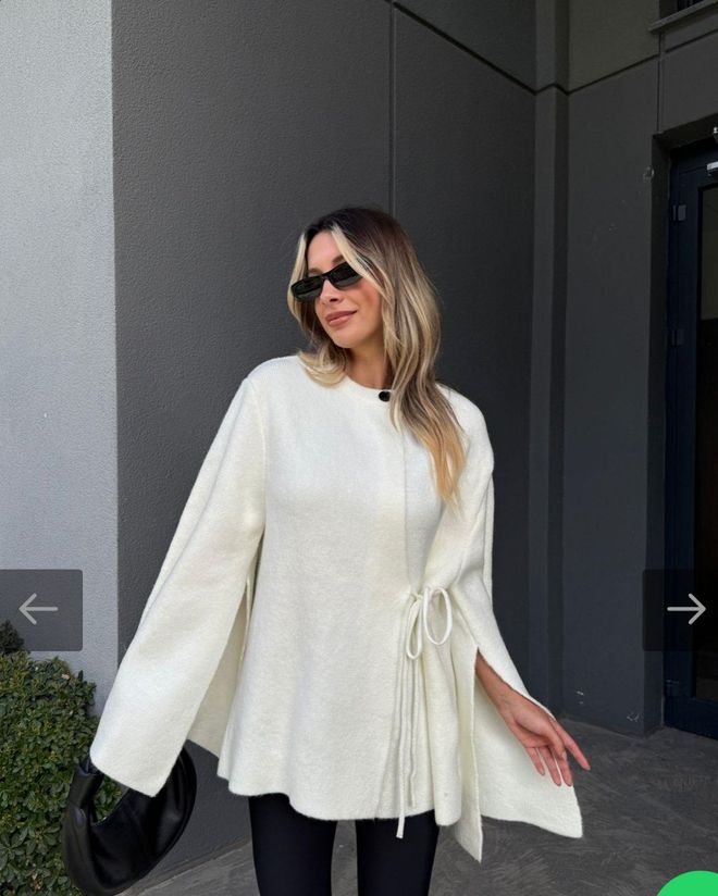 MyBee Elegancki Biały Kardigan Na Guziki Hurtowa sprzedaż odzieży Casual