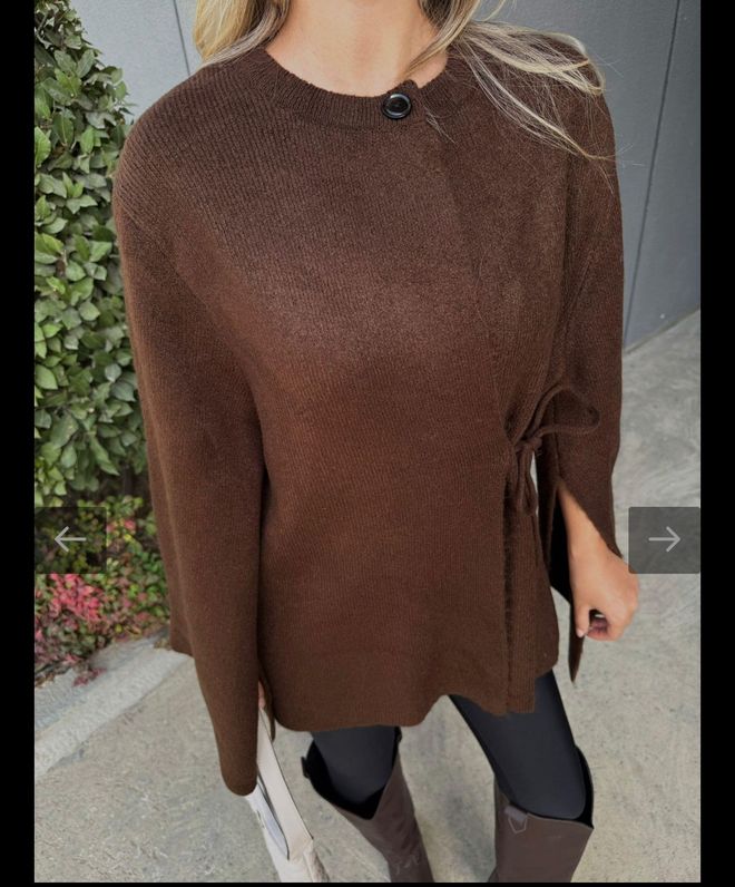 MyBee Brązowy Kardigan Casual Elegancki Vintage Styl Hurtowa sprzedaż odzieży Casual