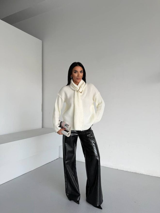 MyBee Ασπρο Πουλόβερ Με Μεγάλα Μεγέθη Casual Κομψό Με Λαιμόκοψη Με Κουκούλα Χονδρικό εμπόριο ενδυμάτων Casual