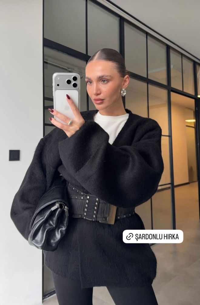 MyBee Gilet Noir Décontracté Élégant Avec Encolure En V Vêtements en gros 1