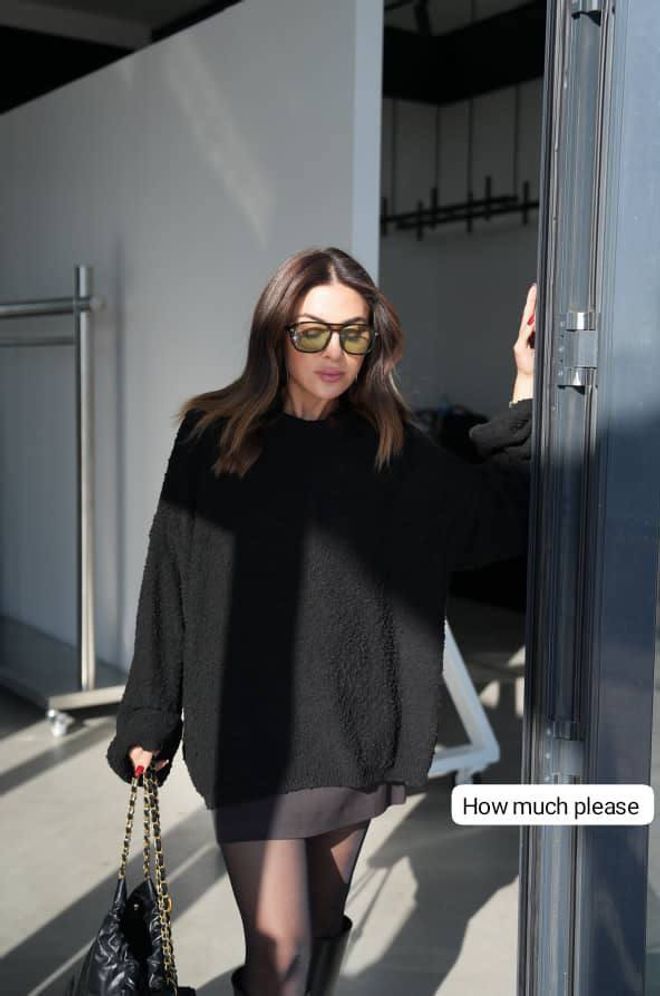 MyBee Black Sweater Oversized Fit Casual Streetwear Wholesale Clothing 1