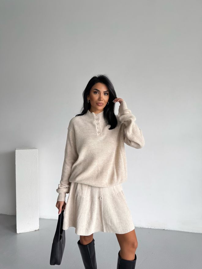 MyBee Beige Elegante Formele Pak Met Flapzak Groothandel Kleding Casual