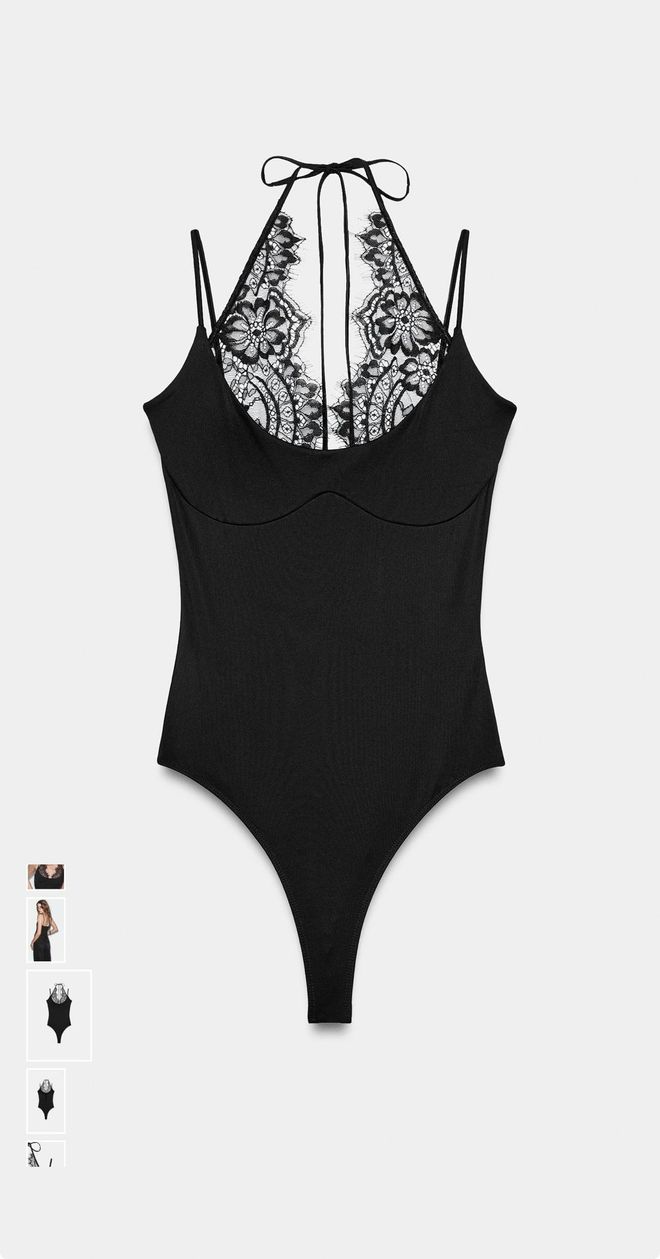 MyBee Czarny Body Z Dekoltem W Serek I Rękawem Cap Dopasowany Hurtowa sprzedaż odzieży Lato