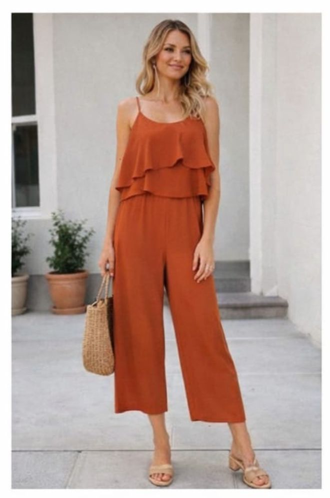 MyBee Rüschenoverall Großhandelskleidung Lässig