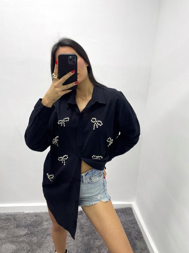 MyBee Linen Stone Shirt Green Wholesale Clothing Casual