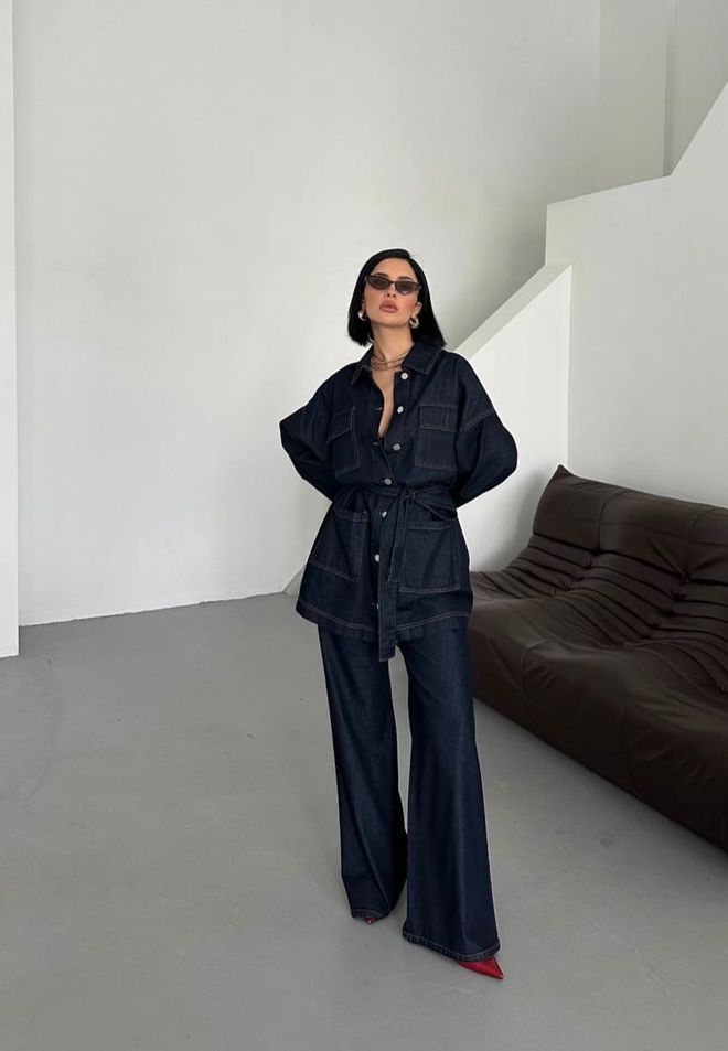 MyBee Costume Élégant Formel Bleu Marine Vêtements en gros Décontracté