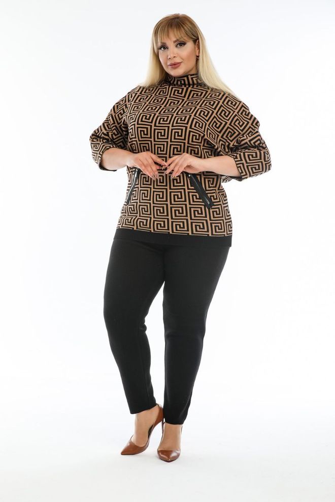 MyBee Suit Brown Wholesale Clothing Plus Size