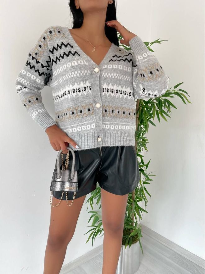 MyBee Cardigan Grey Wholesale Clothing Casual