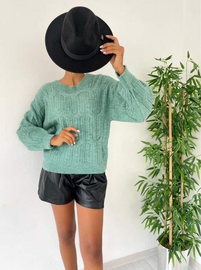 MyBee Suéter Menta Roupas por atacado Casual