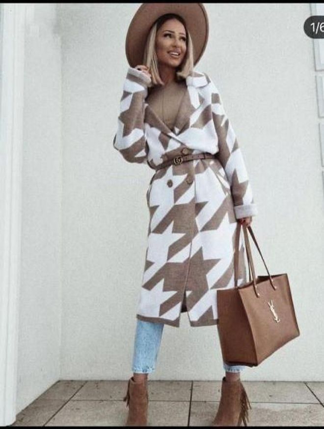 MyBee Gilet Marron Et Blanc Vêtements en gros Décontracté