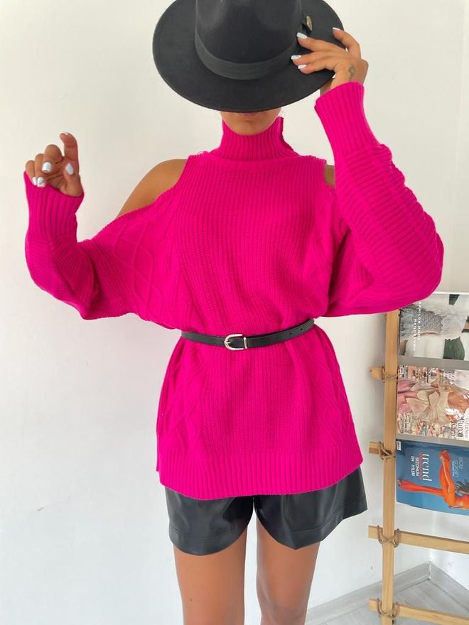MyBee Pull Fuchsia Vêtements en gros Décontracté