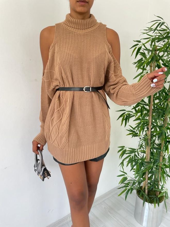 MyBee Πουλόβερ Camel Χονδρικό εμπόριο ενδυμάτων Casual