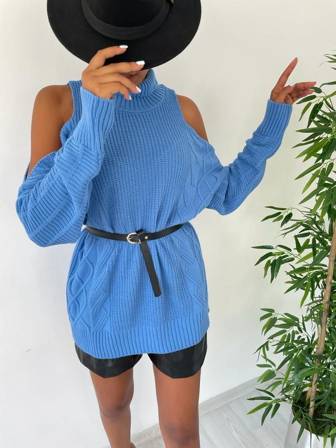 MyBee Πουλόβερ Μπλε Χονδρικό εμπόριο ενδυμάτων Casual