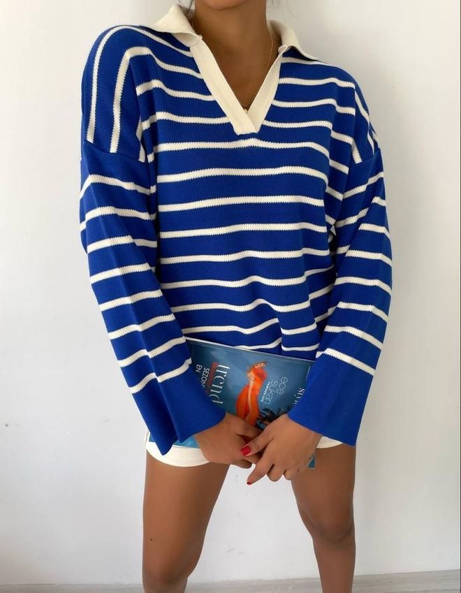 MyBee Striped Knitwear Sweater Saks Wholesale Clothing Casual