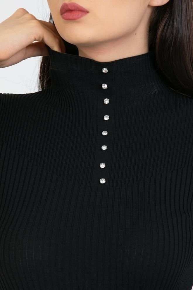 MyBee Stone Polyelit Knitwear Black Wholesale Clothing Wool