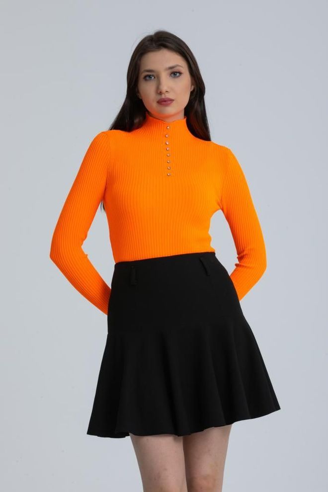 MyBee Stone Polyelit trikotažas oranžinė Didmeninė prekyba drabužiais Kokteilinė