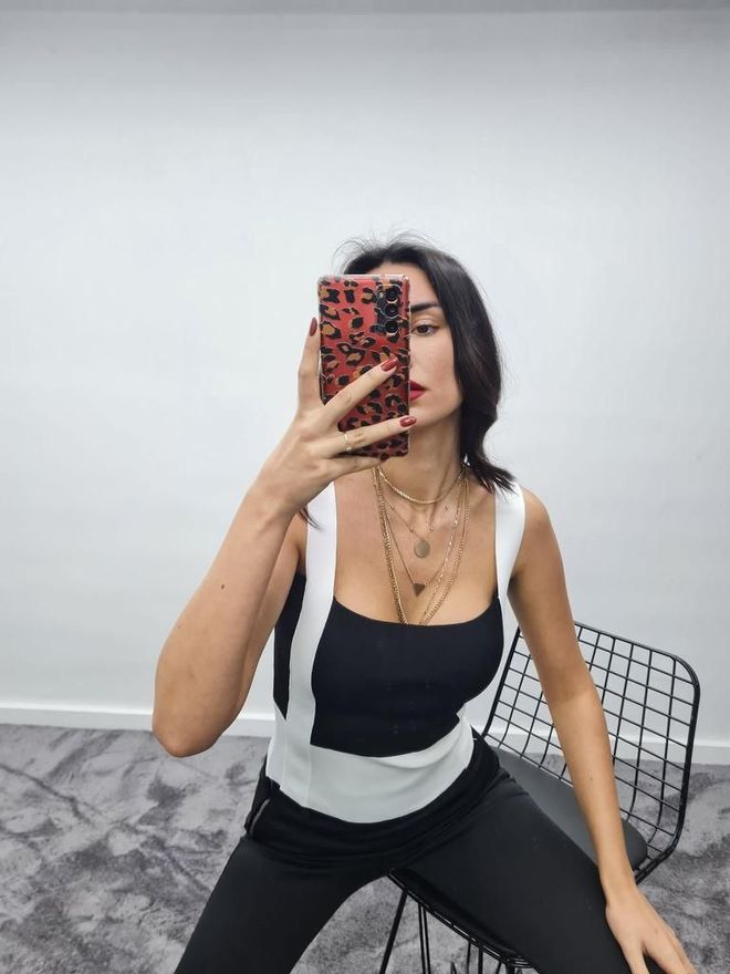 MyBee Tricot Court Noir Vêtements en gros Décontracté
