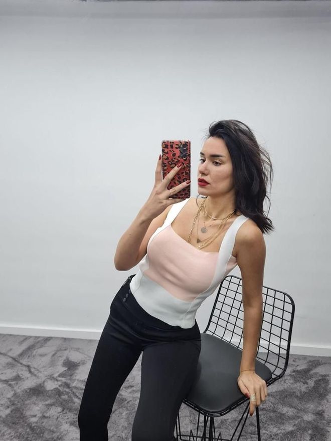 MyBee Maglia corta Rosa cipria Abbigliamento all'ingrosso Lana