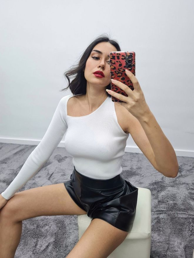 MyBee تريكو النافذة أبيض ملابس بالجملة غير رسمي