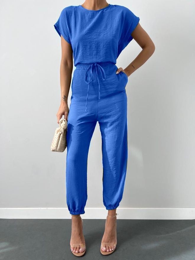 MyBee Lace up Ayrobin Jumpsuit Saks Χονδρικό εμπόριο ενδυμάτων Casual