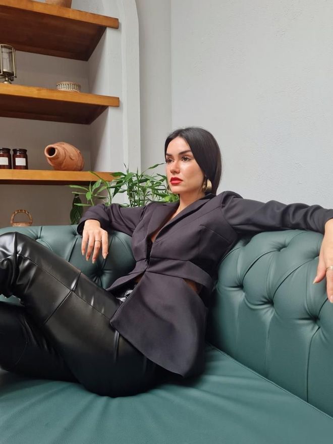 MyBee Low cut Jacket Black Wholesale Clothing Cotton