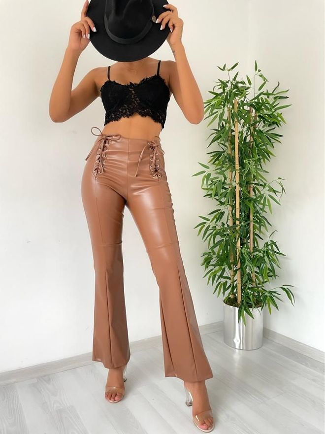 MyBee Trousers Brown Wholesale Clothing No Fabric