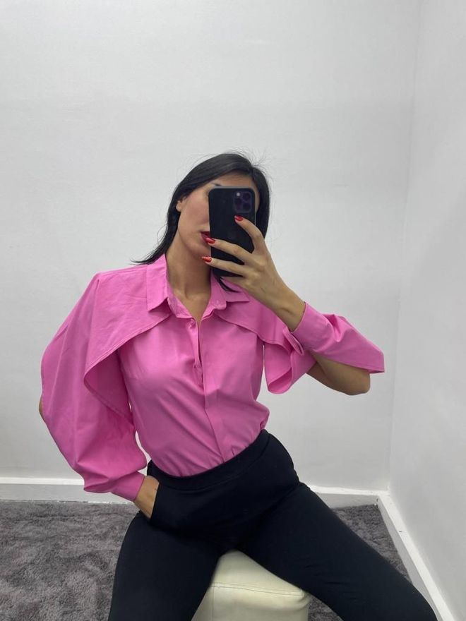 MyBee Cloak Shirt Pink Wholesale Clothing Formal