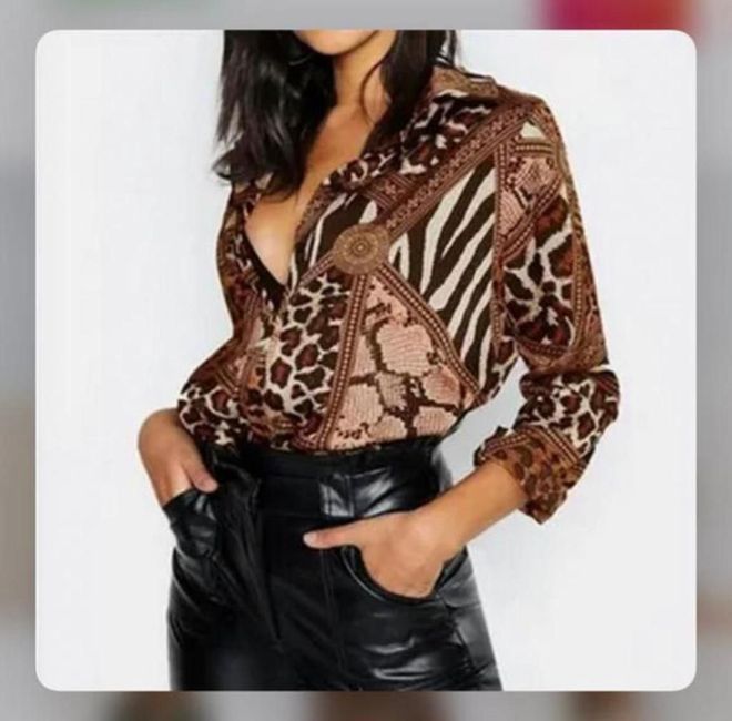 MyBee Рубашка С Рисунком Коричневый Оптовая продажа одежды Повседневный