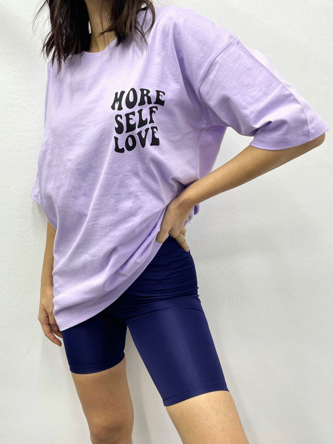 MyBee T Shirt More Self Love Flieder Großhandelskleidung Baumwolle