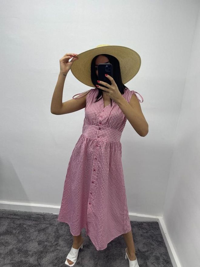 MyBee Pitikare Schnürkleid Pink Großhandelskleidung Lässig