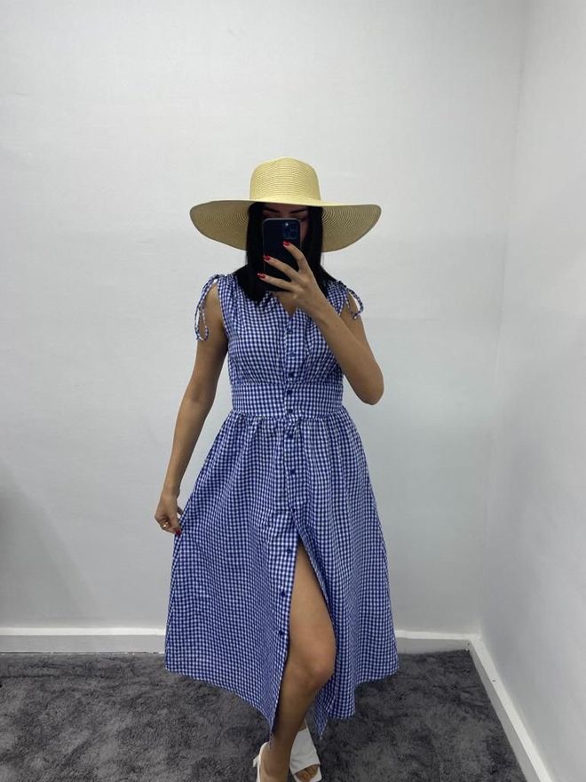 MyBee Pitikare Schnürkleid Blau Großhandelskleidung Kein Stoff