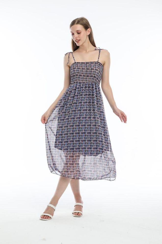 MyBee Trägerkleid Lila Großhandelskleidung Lässig