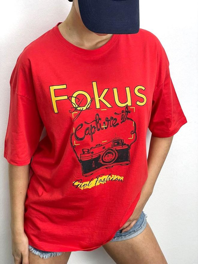 MyBee T shirt Focus Rossa Abbigliamento all'ingrosso Cotone