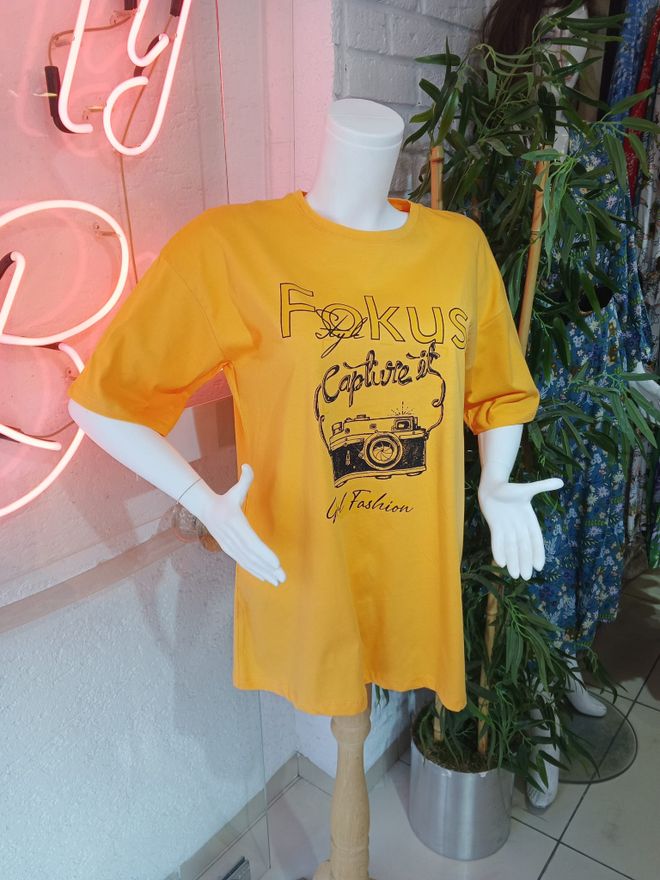 MyBee T shirt Focus Giallo Abbigliamento all'ingrosso Casuale