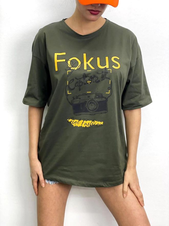 MyBee T shirt Focus Cachi Abbigliamento all'ingrosso Cotone