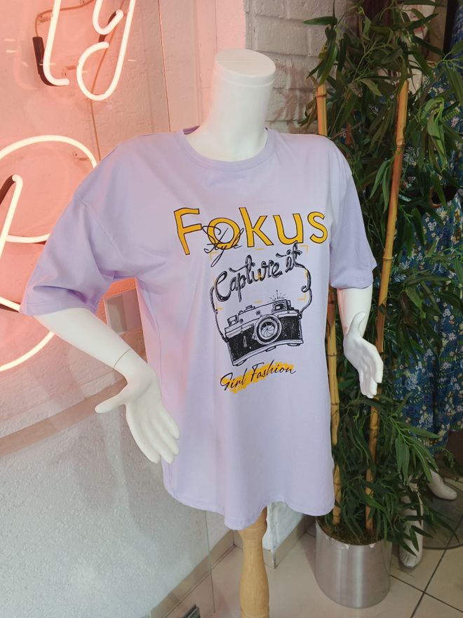 MyBee T Shirt Focus Flieder Großhandelskleidung Lässig