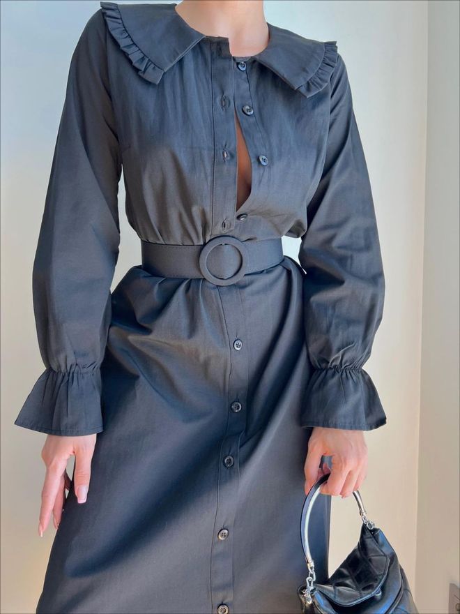 MyBee Хаљина Са Појасом Са Детаљима О Овратнику Велепродаја одеће Неформалан