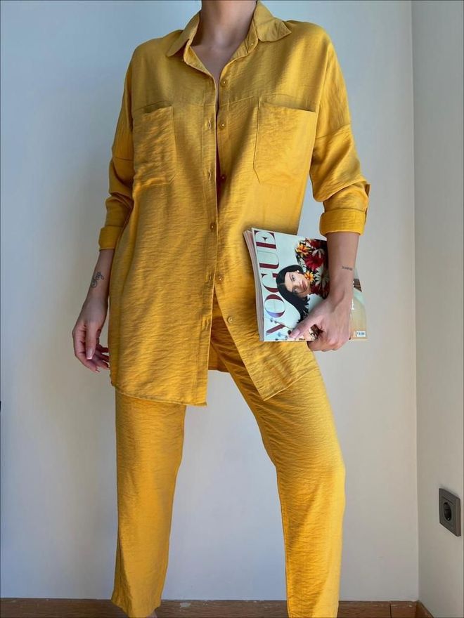 MyBee Linen Suit Yellow Wholesale Clothing 0