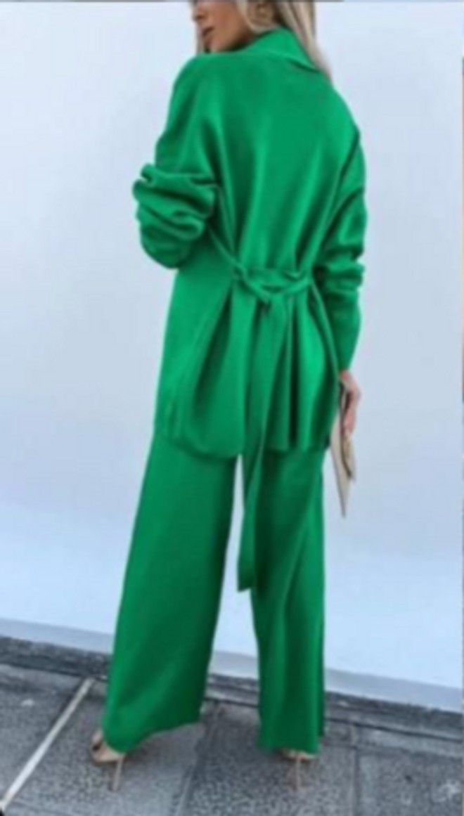 MyBee Knitwear 3 Piece Suit Green Wholesale Clothing Casual