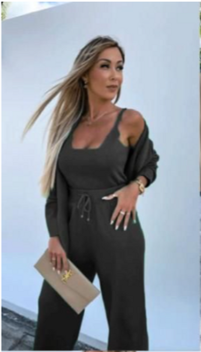 MyBee Knitwear 3 Piece Suit Black Wholesale Clothing Casual