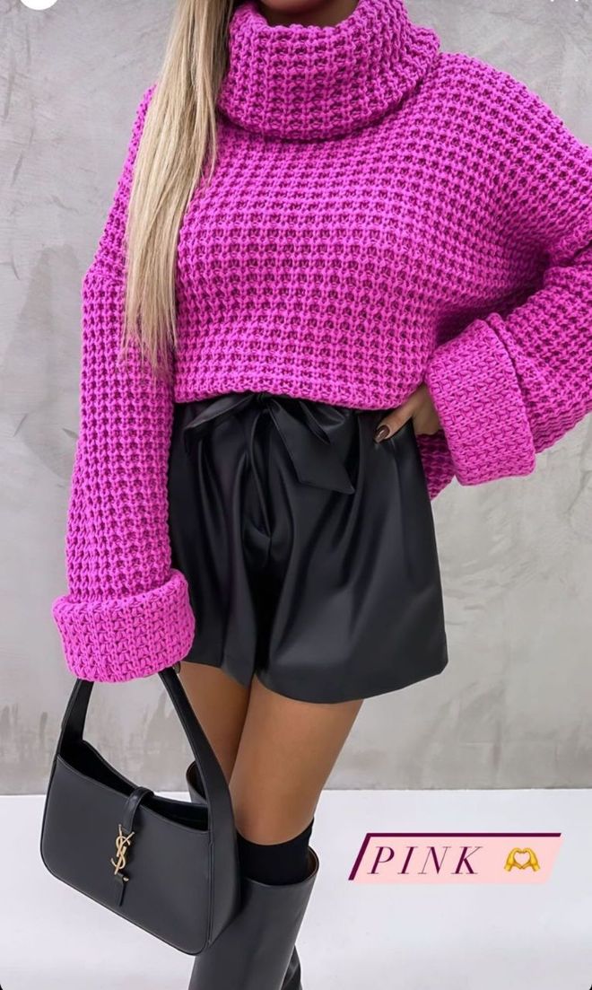 MyBee سترة تريكو فوشيا ملابس بالجملة غير رسمي