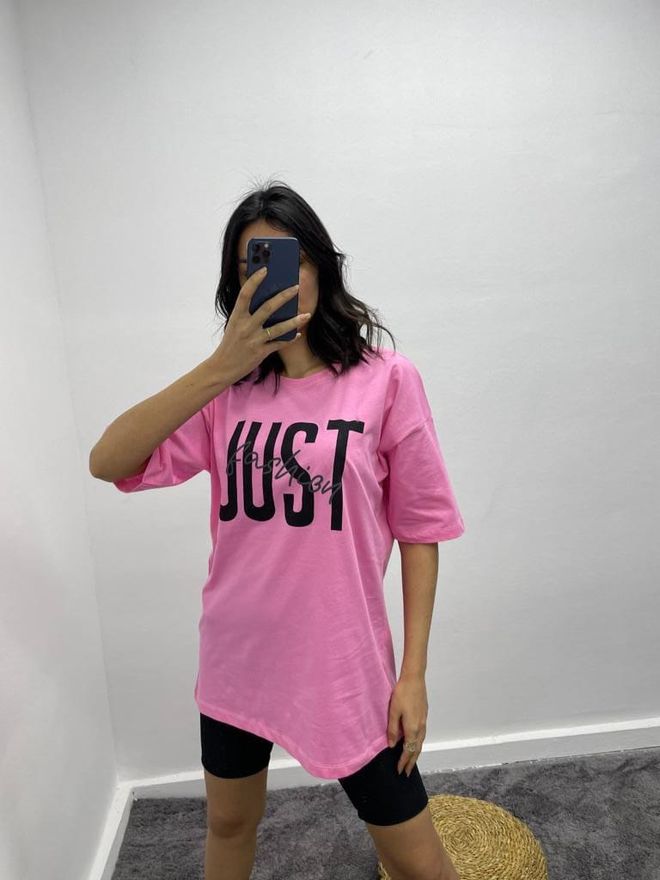 MyBee T shirt Just Roze Groothandel Kleding Casual