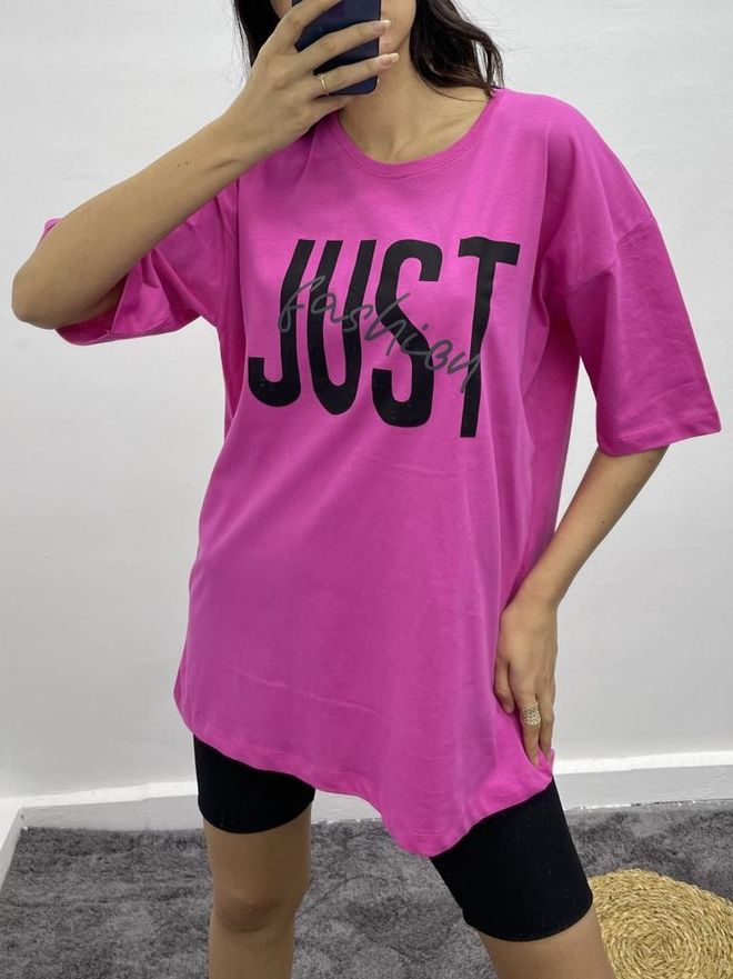 MyBee T shirt Just Fuchsia Groothandel Kleding Katoen