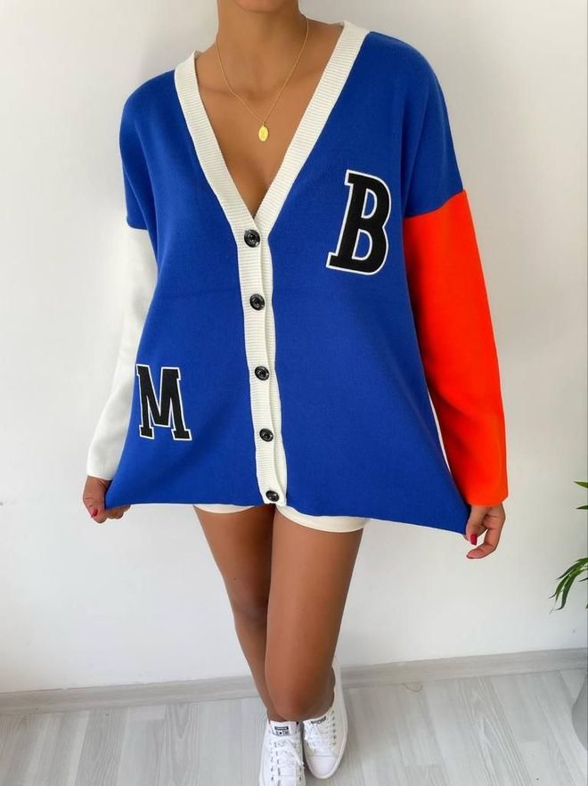 MyBee M B Cardigan Blue Wholesale Clothing Casual