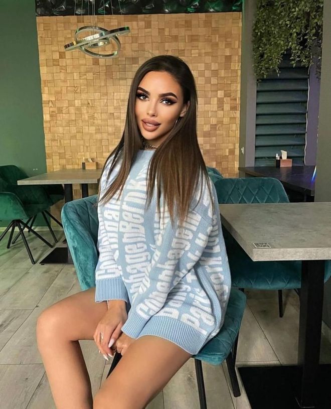 MyBee Written Sweater Blue Wholesale Clothing 0